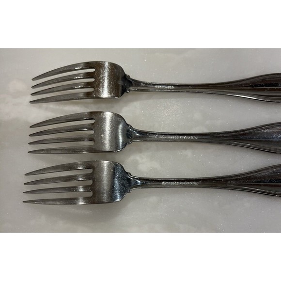 Dinner Fork ARBOR AMERICAN HARMONY Oneida Glossy Stainless Steel Flatware 3 Pcs - Picture 3 of 4